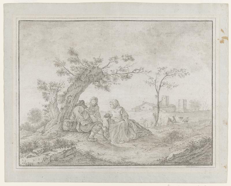 Seated Figures in a Rural Landscape