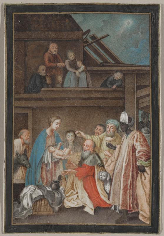 Adoration of the Magi Observed by a Family